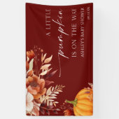 リトルパンプキン ラスティ バーガンディ フラワー ベイビー シャワー 横断幕 (縦)