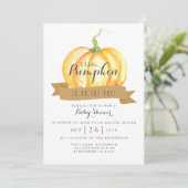 リトルパンプキン | 水彩 | ベビーシャワー招待状 招待状 (スタンド正面)