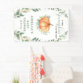 リトルパンプキン 秋のグリーン ゴールド ベイビーシャワー 横断幕 (インサイチュ)