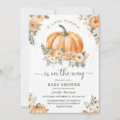 リトルパンプキン 秋のベイビーシャワー 男女兼用 招待状 (正面)