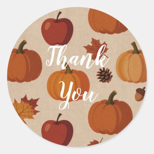 リトルパンプキン 秋の収穫 | ベビーシャワーステッカー ラウンドシール (正面)