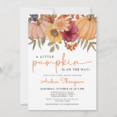 リトルパンプキン 秋の花 オータムパンプキンベイビーシャワー 招待状 (正面)