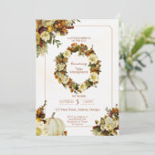 リトルパンプキン 秋の花 赤ちゃんのお披露目パーティー 招待状 (スタンド正面)