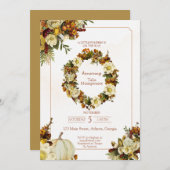 リトルパンプキン 秋の花 赤ちゃんのお披露目パーティー 招待状 (正面/裏面)