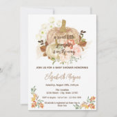 リトルパンプキン 秋の葉のベイビーシャワー 招待状 (正面)