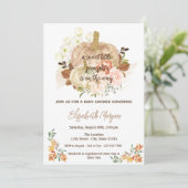 リトルパンプキン 秋の葉のベイビーシャワー 招待状 (スタンド正面)