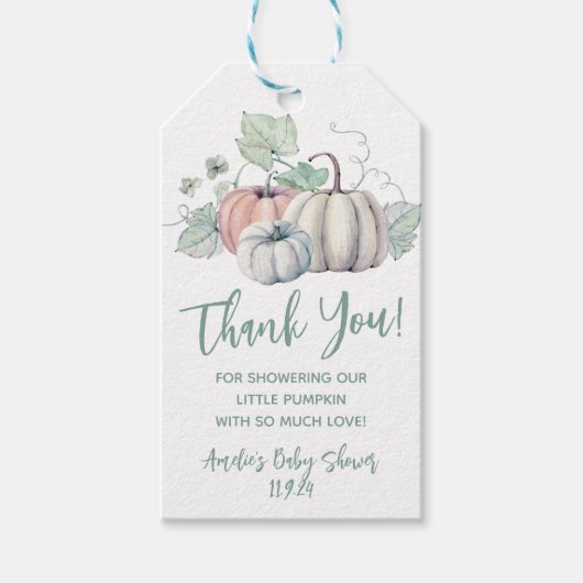 リトルパンプキン 秋の赤ちゃん歓迎会 ギフトタグ (正面)