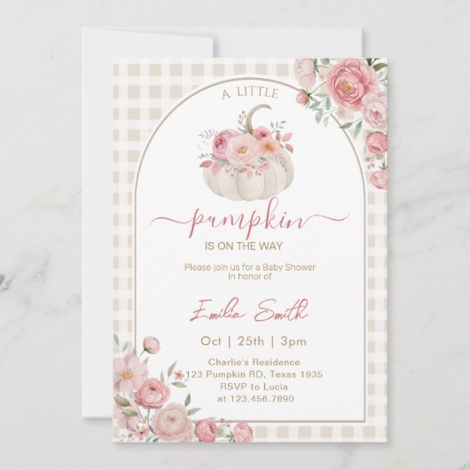 リトルパンプキン 秋の赤ちゃん歓迎会 招待状 (正面)