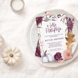 リトルパンプキン 秋 水彩 花 ベビーシャワー