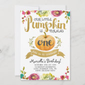 リトルパンプキン 誕生日1歳のお祝い 招待状 (正面)