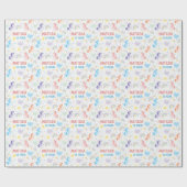 リトルパーソナライズされたかわいらしユニコーン包装紙 ラッピングペーパー (フラット)