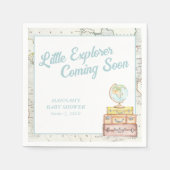 リトルパーソナライズされたエクスプローラーベビーシャワーナプキンス スタンダードカクテルナプキン (正面)