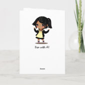 リトルパーソナライズされたカートゥーンガールピンク誕生日 カード (裏面)