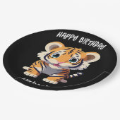 リトルパーソナライズされたトラ誕生日 ペーパープレート (アングル)
