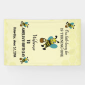 リトルパーソナライズされたビーテーマ1st誕生日パーティー 横断幕 (横)