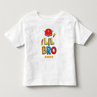 リトルパーソナライズされたブラザーロボットTシャツ トドラーTシャツ