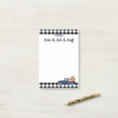 リトルパーソナライズされたブルーヴィンテージトラック ポストイット (デスク上)