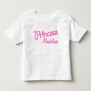 リトルパーソナライズされたプリンセスグラフィック文字女の子 トドラーTシャツ