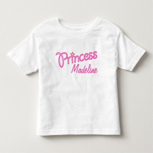 リトルパーソナライズされたプリンセスグラフィック文字女の子 トドラーTシャツ (正面)