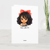 リトルパーソナライズされたマンガールコーラル誕生日 カード (裏面)