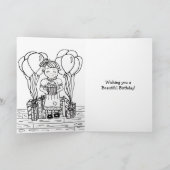 リトルパーソナライズされたマンガールコーラル誕生日 カード (内部)