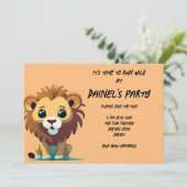 リトルパーソナライズされたライオンバースデーパーティー 招待状 (スタンド正面)