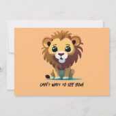 リトルパーソナライズされたライオンバースデーパーティー 招待状 (裏面)