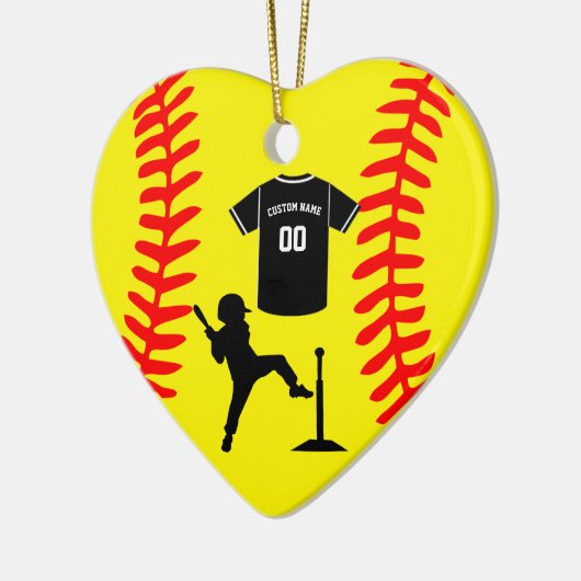 リトルパーソナライズされたリーグのクリスマス装飾品 セラミックオーナメント (左)