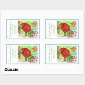 リトルパーティーバグ蔵書票 長方形シール (シート)