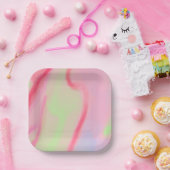 リトルパーティーバルーン動物ピンク絵を描誕生日 ペーパープレート (パーティー)