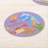 リトルパーティーモンスター紙吹雪誕生会 ラウンドペーパーコースター (アングル)