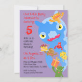 リトルパーティーモンスター紙吹雪誕生会 招待状 (正面)