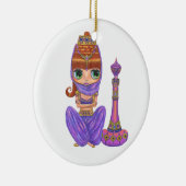 リトルパープルジェニーベリーダンサー大きな目かわいい セラミックオーナメント (右)