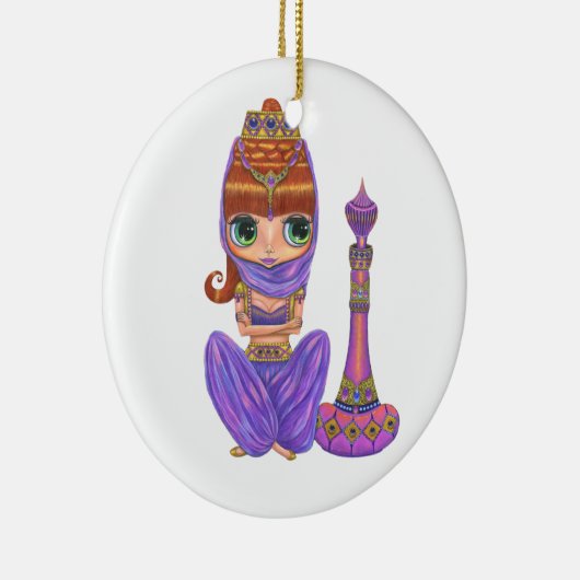 リトルパープルジェニーベリーダンサー大きな目かわいい セラミックオーナメント (右)