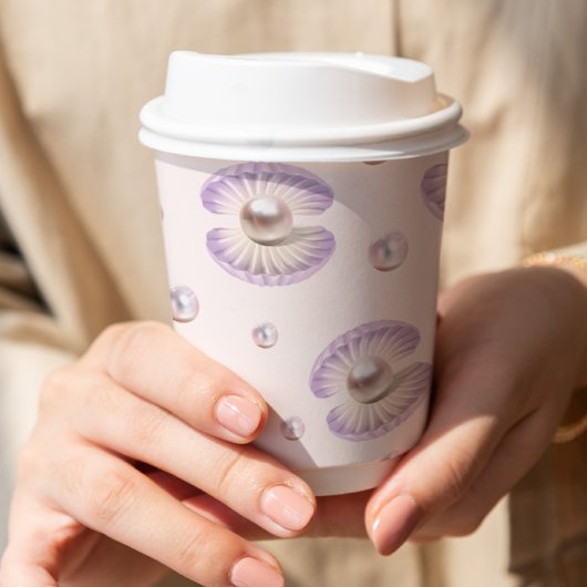 リトルパールウォーターカラーパープルシーシェルベビーショウ 紙コップ