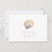 リトルパールオイスターベビーシャワーサンキューカード 招待状 (正面)