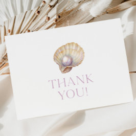 リトルパールオイスターベビーシャワーサンキューカード 招待状