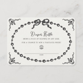 リトルパールコケット弓おむつラッフルインサート エンクロージャーカード