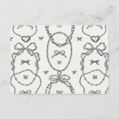 リトルパールコケット弓ギフトレジストリ挿入 エンクロージャーカード (裏面)