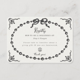 リトルパールコケット弓ギフトレジストリ挿入 エンクロージャーカード