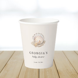 リトルパールシーシェルコーストビーチベビーシャワー 紙コップ