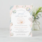 リトルパールシーシェル海ビーチベビーシャワー 招待状 (スタンド正面)
