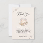 リトルパール海ビーチシーシェルガールベビーシャワー サンキューカード (正面)