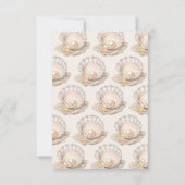 リトルパール海ビーチシーシェルガールベビーシャワー サンキューカード (裏面)