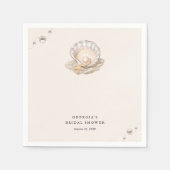 リトルパール海ビーチシーシェルガールベビーシャワー スタンダードカクテルナプキン (正面)