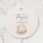 リトルパール海ビーチシーシェルガールベビーシャワー フェイバータグ (裏面)