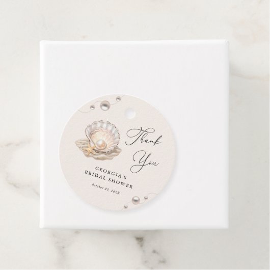 リトルパール海ビーチシーシェルガールベビーシャワー フェイバータグ (インサイチュ)