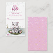 リトルヒッポリバーアドベンチャーガールベビーシャワー エンクロージャーカード (正面/裏面)