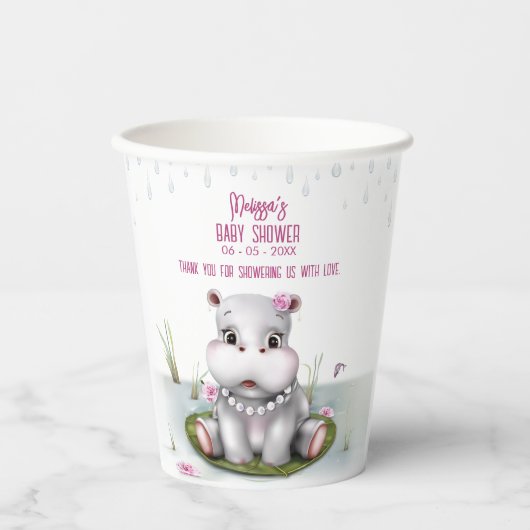 リトルヒッポリバーアドベンチャーガールベビーシャワー 紙コップ (正面)