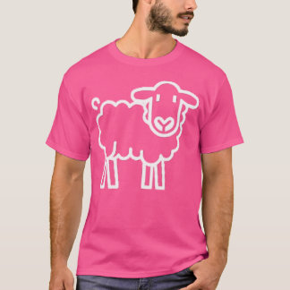 リトルヒツジかわいいシンプルミニマル動物ヒツジ Tシャツ